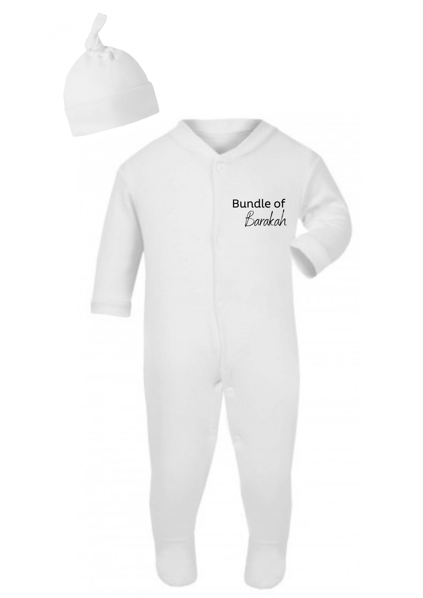 Baby sleep suit "Bundle of Barakah" with hat (Pre-Order)